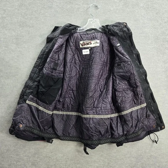 VANS Women Activewear Jacket Small Black Pink Colorblock Snow Full Zip Pocket - Picture 6 of 11